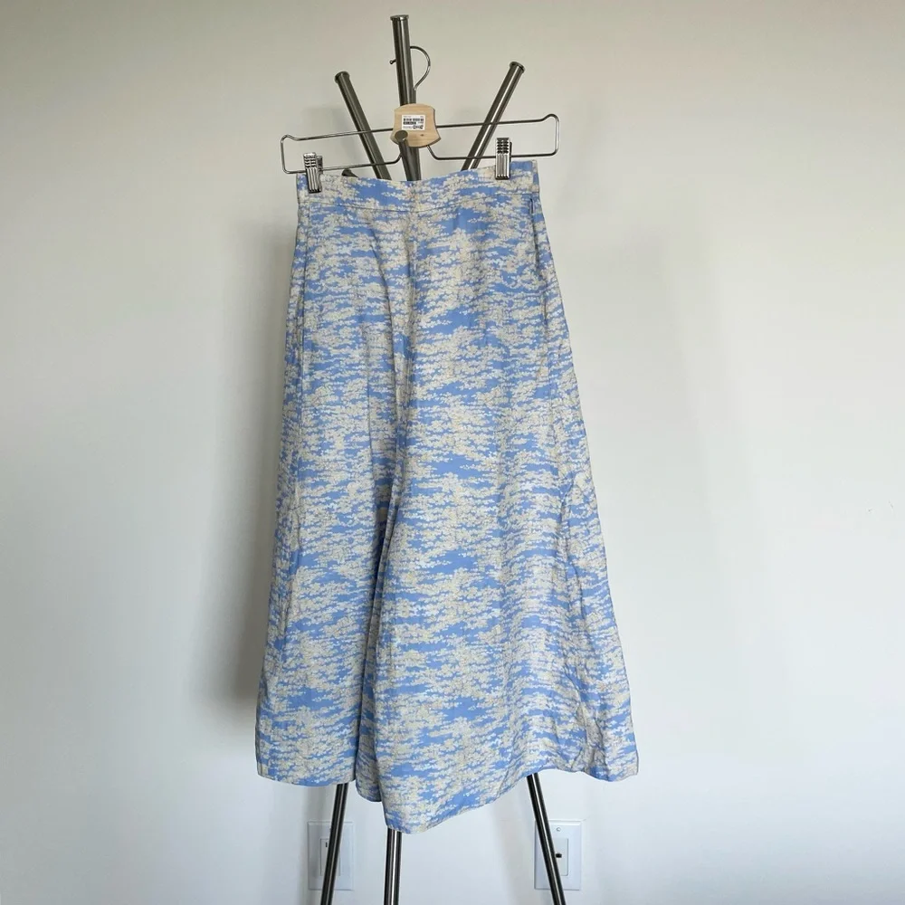 COS Palazzo Ankle Cropped High-Waisted Periwinkle Blue Pant w/ Pockets, Size 2 - Picture 2 of 8